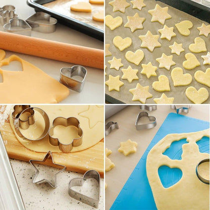 30Pcs Mini Cookie Cutter Set with Box, 3 Sizes per Shape | Stainless Steel, Tiny Polymer Clay Cutters, Small Geometric Biscuit Mold Set, Safe for Kids3