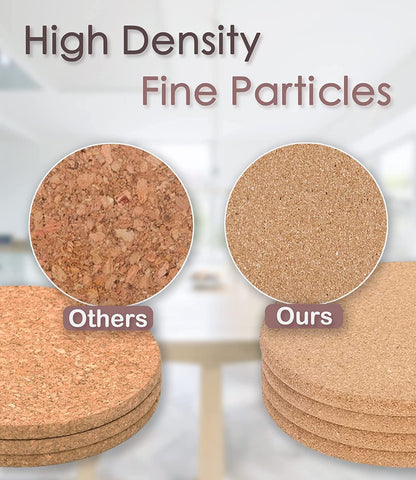 Cork Trivets for Hot Dishes, Hot Pots and Pans, 8 Inch 4 Pcs | High Density Thick Cork Trivet, Heat Resistant, Large Coaster for Kitchen, Kitchen Essentials, Hot Pads for Countertop4