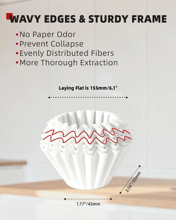 Coffee Filters for Ninja PB051/041 Coffee Maker, 200Ct, 1-2 Cup | Universal Fit for 1-2 Cup Coffee Maker, Canadian Wood Pulp and Fluoride-Free, Eco-Friendly and Biodegradable5