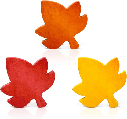 Fall Table Decor 3 Pcs-Autumn Harvest Leaves Decorations for Home Indoor | Fall Maple Centerpiece for Office Kitchen Party, Wooden Farmhouse Thanksgiving Signs Gifts for Tiered Tray Mantel Living Room5