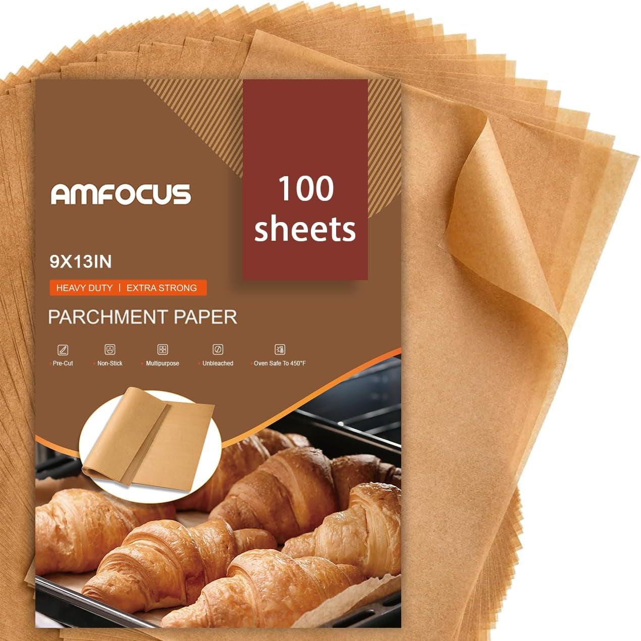 parchment-paper-sheets-9x13-in-non-stick-precut-baking-parchment-for-baking-grilling-air-fryer-steaming-and-more-unbleached-quarter-sheet-size-perfect-for-bread-cakes-cookies-100pcs