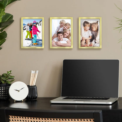 Gold Picture Frames Set, 10 PC, Four 4X6, Four 5X7, Two 8X10, Noble7
