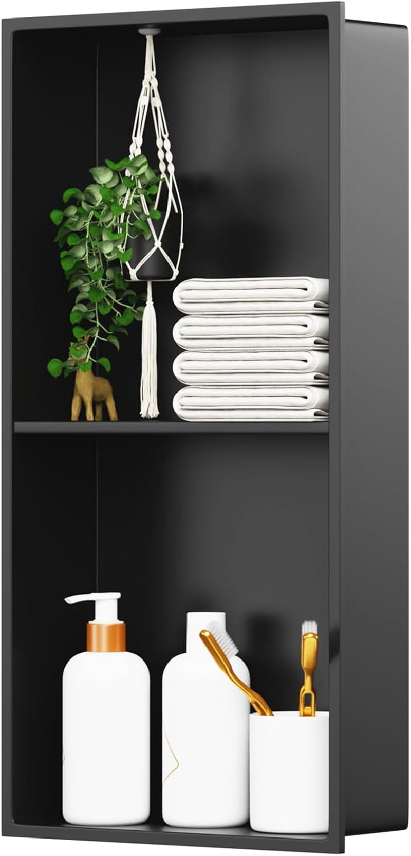 matte-black-12x24-no-tile-shower-niche-stainless-steel-2-tier-wall-niche