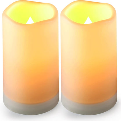 Solar Flameless Candles Outdoor Waterproof,Dusk to Dawn Outdoor Lighting, Flickering Fameless Reusable LED Light Candles for Lantern Garden Camping and Home Decor, 3D Wick (3"X6") Set of 21