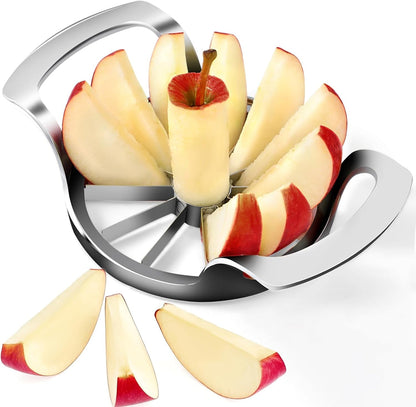 4.72 Inch Extra Large Apple Slicer with 12 Blades - Professional Heavy Duty Apple Cutter -304 Stainless Steel Apple Corer Tool - Sharp Apple Slicer and Corer - Easy to Use - Dishwasher Safe1