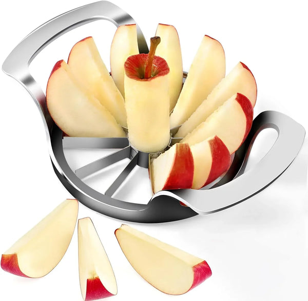 4.72 Inch Extra Large Apple Slicer with 12 Blades - Professional Heavy Duty Apple Cutter -304 Stainless Steel Apple Corer Tool - Sharp Apple Slicer and Corer - Easy to Use - Dishwasher Safe1