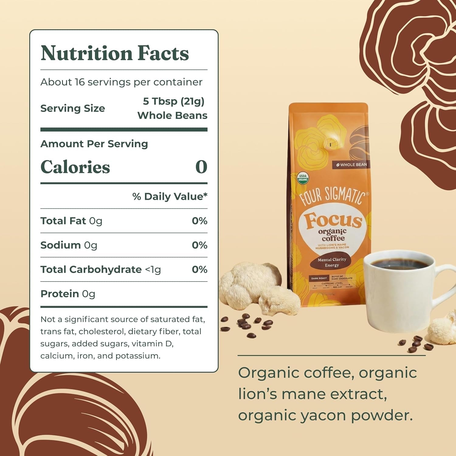 four-sigmatic-dark-roast-organic-whole-bean-coffee-gourmet-nootropic-mushroom-coffee-beans-with-lions-mane-chaga-mushrooms-for-enhanced-brain-function-and-immune-support-12oz