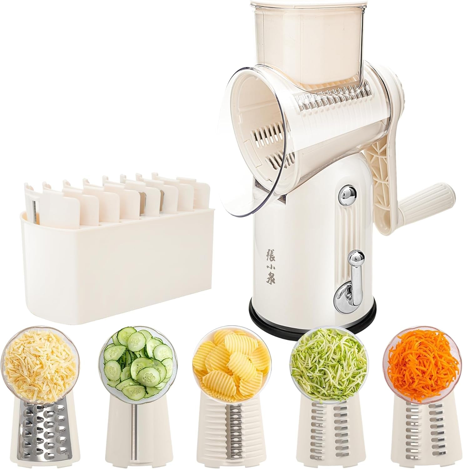 rotary-cheese-grater-5-blades-mandoline-slicer-for-vegetable-cream