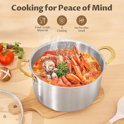 10 QT Stock Pot with Lid, Full Clad Tri-Ply Stainless Steel Soup Pot | Large Induction Cooking Pot, Uncoated & Built to Last, for Festive Party Drinks, Heavy-Duty Stock Base and Seafood Steaming4