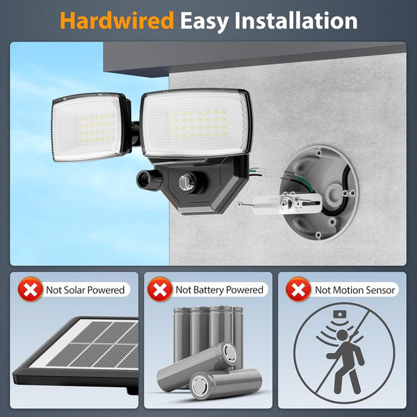 3200Lm Dusk to Dawn Outdoor Lighting, IP66 Waterproof, Auto on Off2