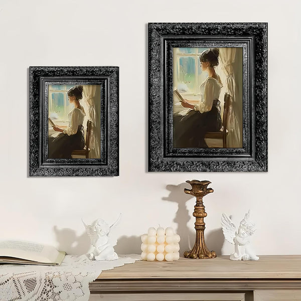 Vintage Picture Frame, Decorative Wall Hanging and Tabletop Display Photo Frame (Black, 8X10)3