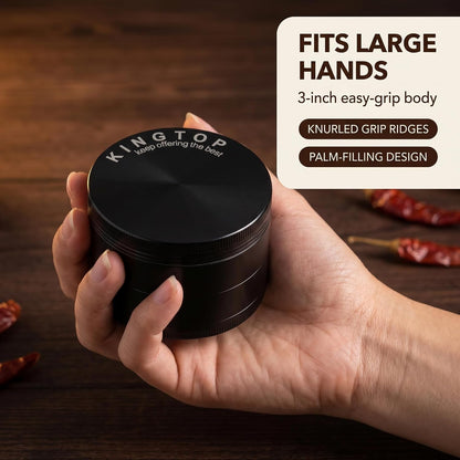 Grinder, Large 3" Zinc Alloy Spice Grinder (Black)7