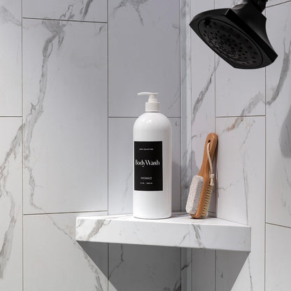 Vinyl Shower Shelf in Carrara Marble/Urban Glacier5