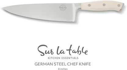 Sur La Table Kitchen Essential Tasting Kitchen German Steel Chef’S Knife, 8-Inch Stainless Steel Blade – Professional Kitchen Knife with Cream Handle and Forged Full Tang2