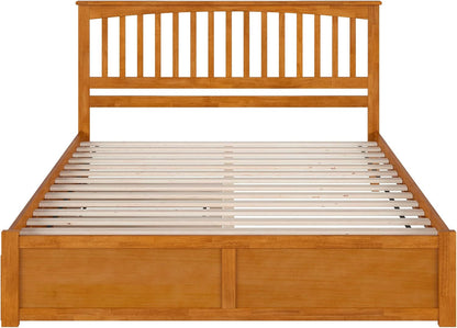 , Mission King Platform Bed with Footboard & Trundle, Light Toffee12