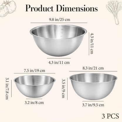 3 Pcs Stainless Steel Mixing Bowls Set with Measurement Markings4