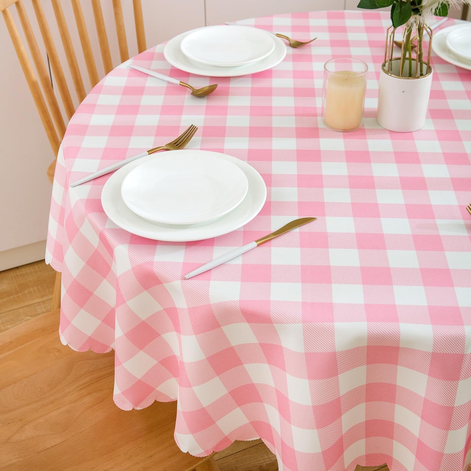 pink-gingham-round-tablecloth-checkered-table-cloth-waterproof-kitchen-table-linens-polyester-buffalo-plaid-wrinkle-free-table-coverbaby-pink-60r-inch
