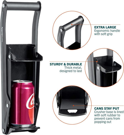 Can Crusher for Recycling - 12 Oz. and 16 Oz. Can Crusher Wall Mounted for Aluminum - Compact and Easy to Use, Mounting Rivets Included, Man Cave Accessories4