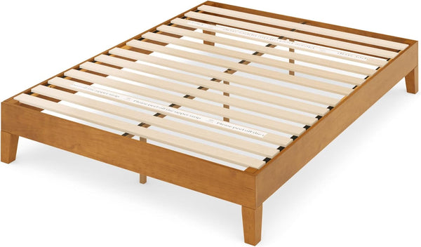 12 Inch Deluxe Wood Platform Bed / No Boxspring Needed / Wood Slat Support / Rustic Pine Finish, Queen (OLB-PWPBBO-12Q)9