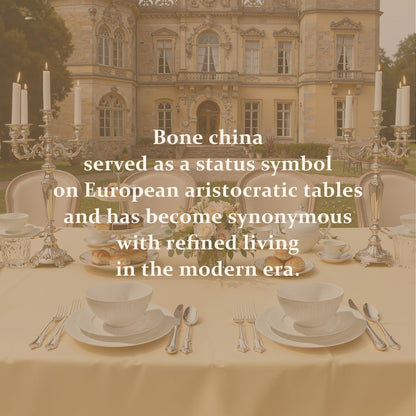 24Pc Textured White Bone China Set Service for 89