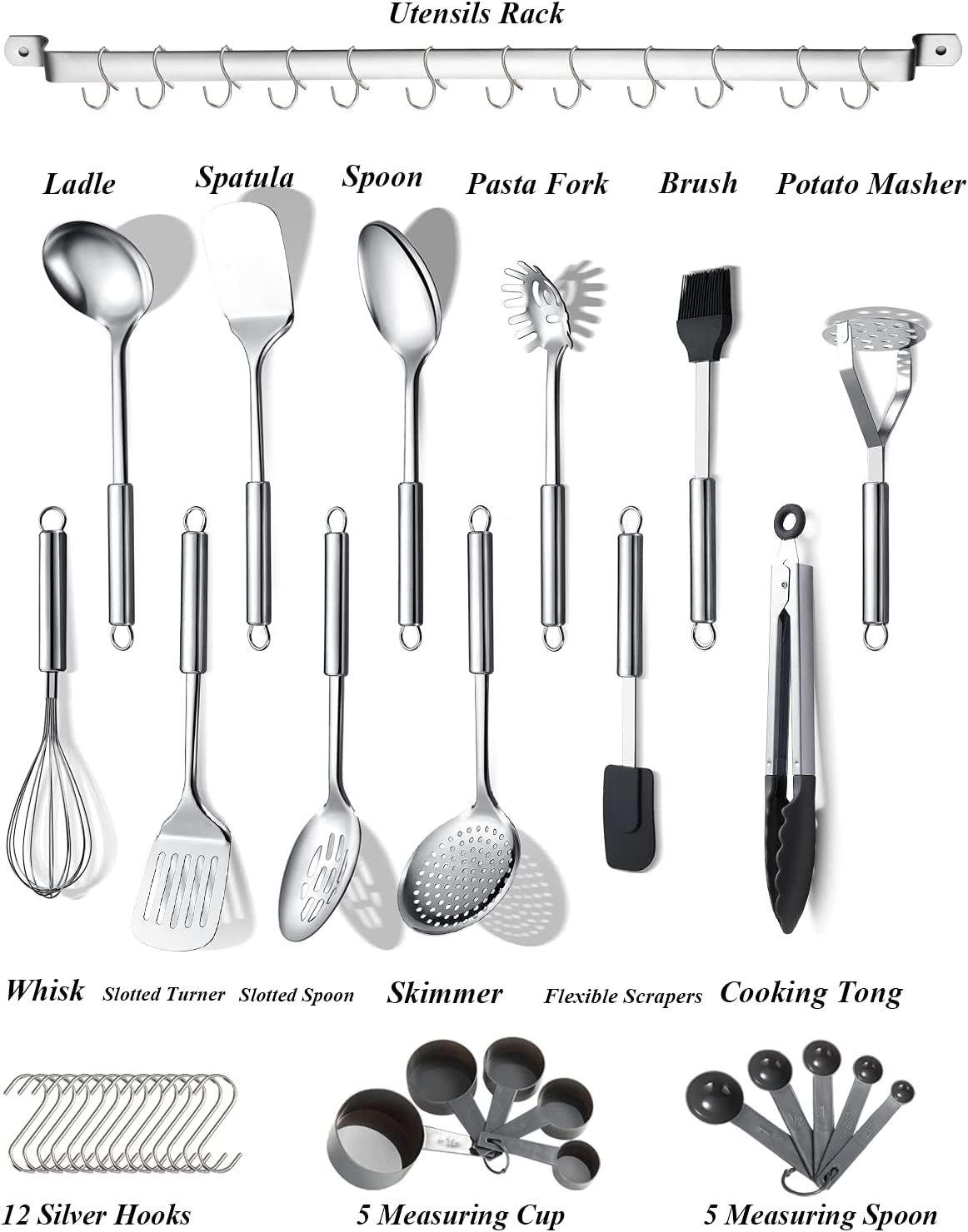 kitchen-utensils-set-38-pieces-stainless-steel-cooking-utensils-set-kitchen-gadgets-cookware-kitchen-tool-set-with-utensil-holder-rack-and-hooks-for-hanging-dishwasher-safe