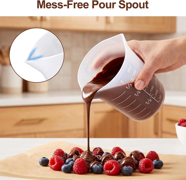 Silicone Measuring Cups for Chocolate, 4 Pack, 250Ml & 350Ml2