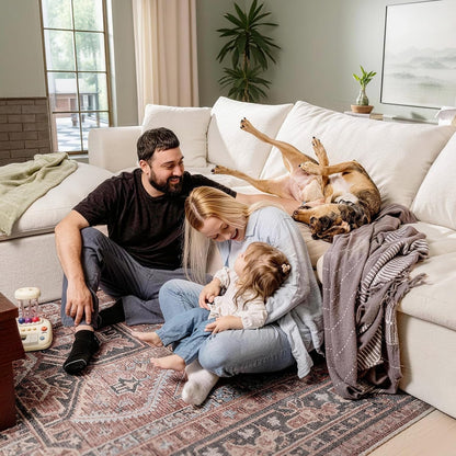 Modular Sectional Cloud Sofa, No Assembly Oversized Boneless Couch, Beige9