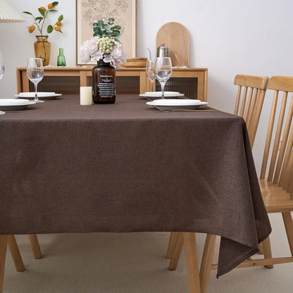 Brown Linen Tablecloth, Chocolate Table Cloth Rectangular1