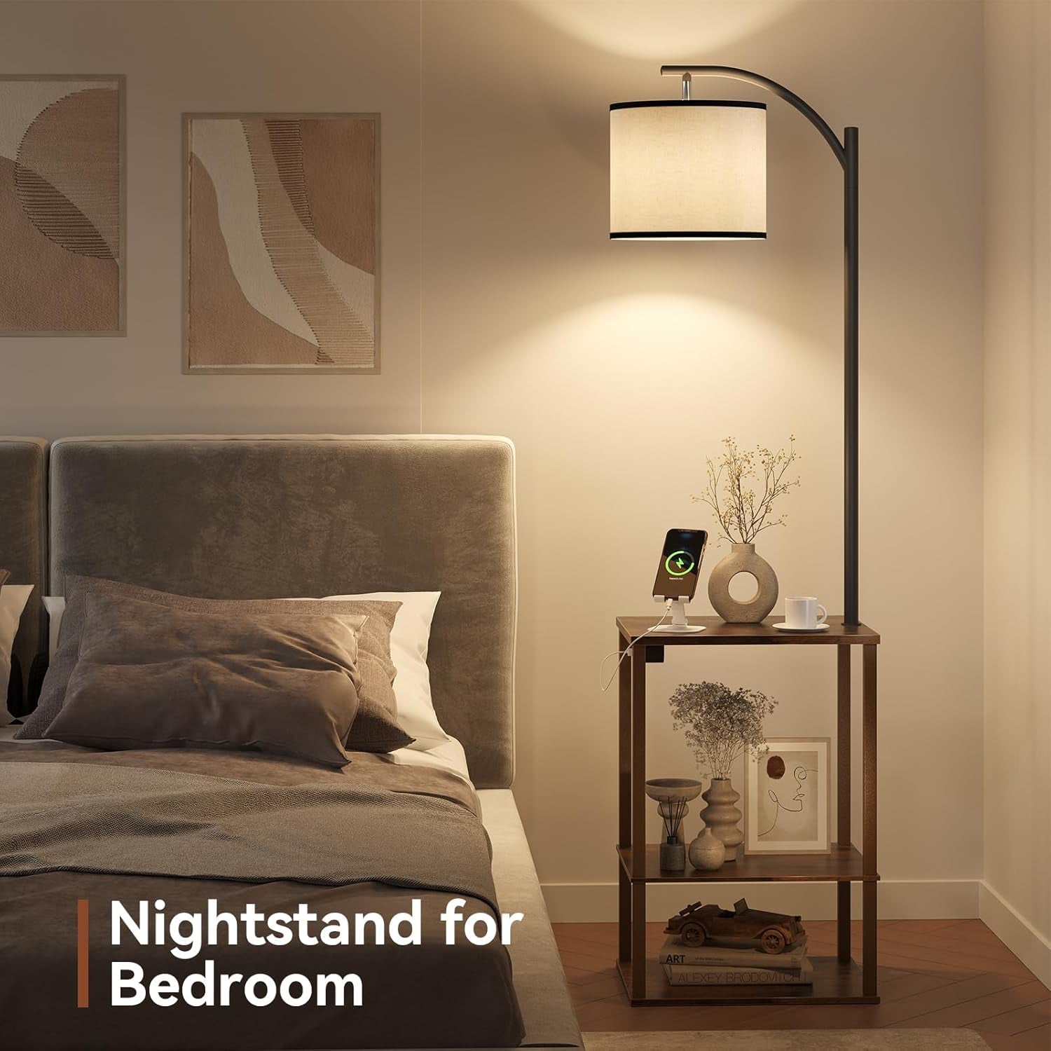 floor-lamp-with-table-shelves-end-side-table-for-living-room