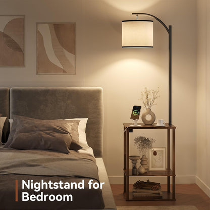 Floor Lamp with Table Shelves, End Side Table for Living Room8