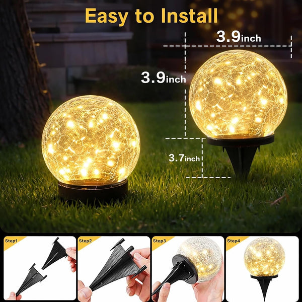 6 Pack 3.9" Solar Garden Lights Outdoor Waterproof, Warm White6
