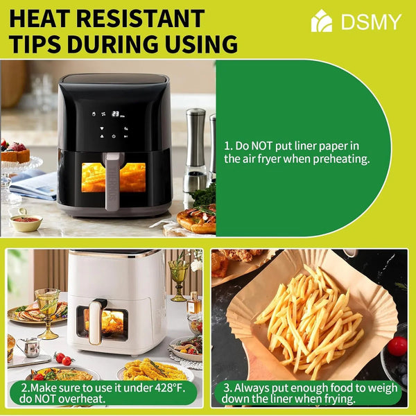 150 PCS Air Fryer Disposable Paper Liners,8 Inch Square Parchment Disposable Paper Liner for 5-8QT Air Fryer,Baking, Roasting and Microwave, Non-Stick Airfryer Accessories13