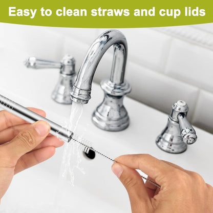 Metal Straw Replacement Compatible with Owala Kids Tumbler Cup 12Oz & 15Oz, Stainless Steel Straws for Owala Kids Water Bottle Accessories, with 2 Straw Cleaner, Reusable - 4Pcs5