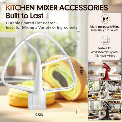 Coated Flat Beater Replacement for Kitchenaid 4.5-5Qt Tilt-Head Stand Mixer5