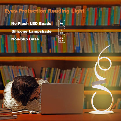 20W 2700LM 3 Colors Dimmable LED Art Table Lamp 21.4 Inch with Touch Switch for Living Room,Bedroom (White)6