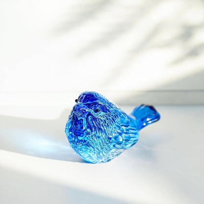 Blue Glass Bird Figurine Crystal Animal Collectible Shelf Decor | Blue Glass Bird Figurine Crystal Animal Collectible Ornament for Bird Lovers Home Shelf Desk Office Display Gift6