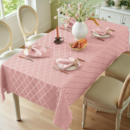 Tablecloth Rectangle, Jacquard, 52" X 70", Pink2