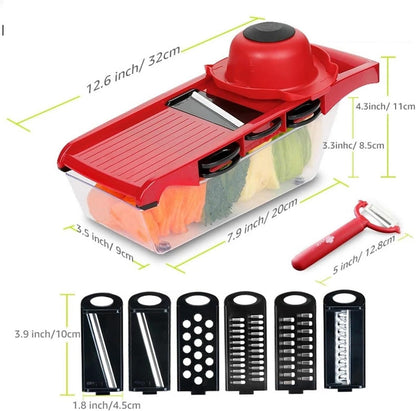 Veggie Cutter:Steel Blade;Potato Peeler&Carrot Cheese Tool5