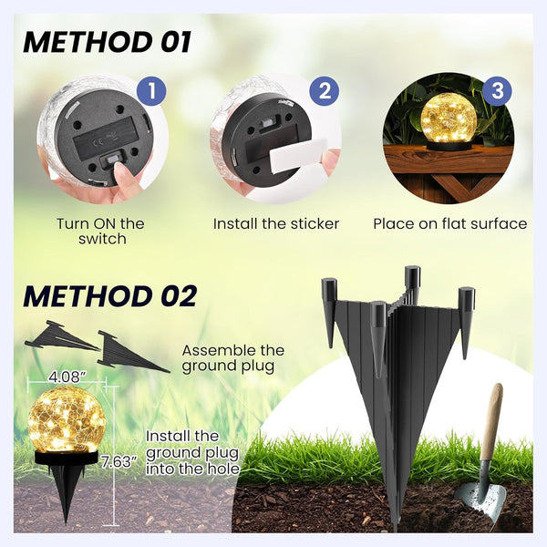 Solar Globe Lights Outdoor Waterproof-Solar Garden Lights 4 Pack8
