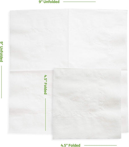 White Cocktail Napkins [500 Count] 1-Ply Beverage Napkins | Absorbent & Durable, Elegant Presentation, 4.5" X 4.5" Folded, 9" X 9" Unfolded, Restaurants, Bars, Desserts & Parties2