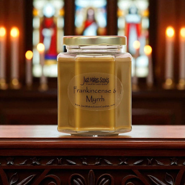 Frankincense & Myrrh Scented Blended Soy Candle (8 Oz)3