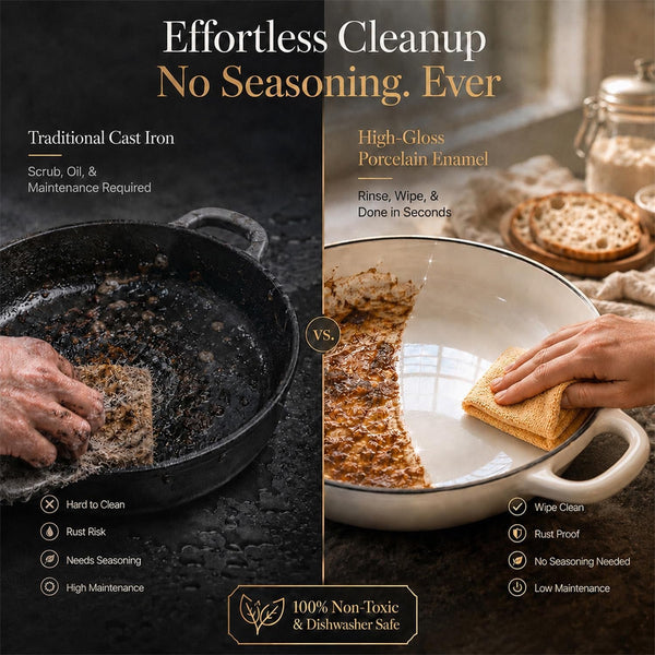 6QT Dutch Oven for Bread Baking, Enameled Cast Iron Dutch Oven Pot with Lid, Multi-Functional Bread Pan, Sourdough Baking Supplies with Proofing Basket, Cast Iron Bread Oven, Silicone Sling & Gloves.4