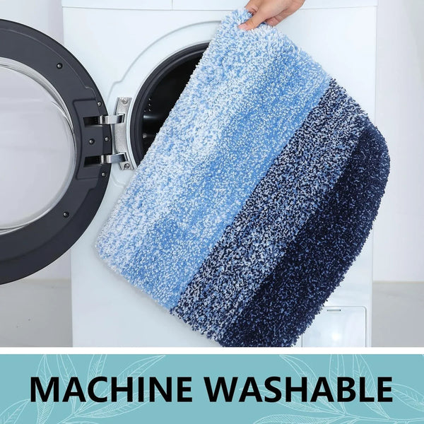Microfiber Bathroom Rugs, Shaggy Soft Absorbent Bath Rug, 24X167