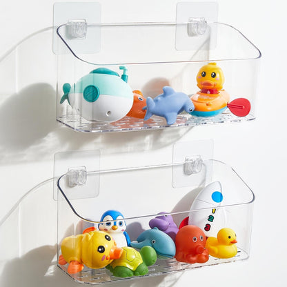 2 Pack Clear Bath Toy Storage Organizer for Baby & Toddler Shower1