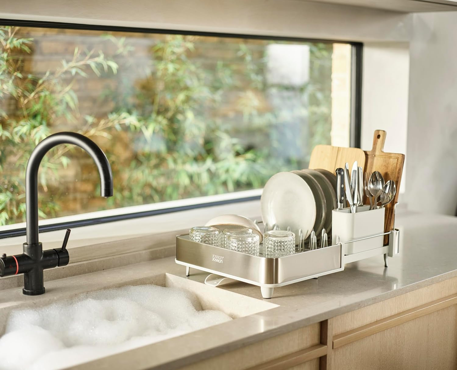 joseph-joseph-extend-steel-expandable-dish-drying-rack-with-removable-cutlery-holder-swivel-draining-spout-stainless-steel