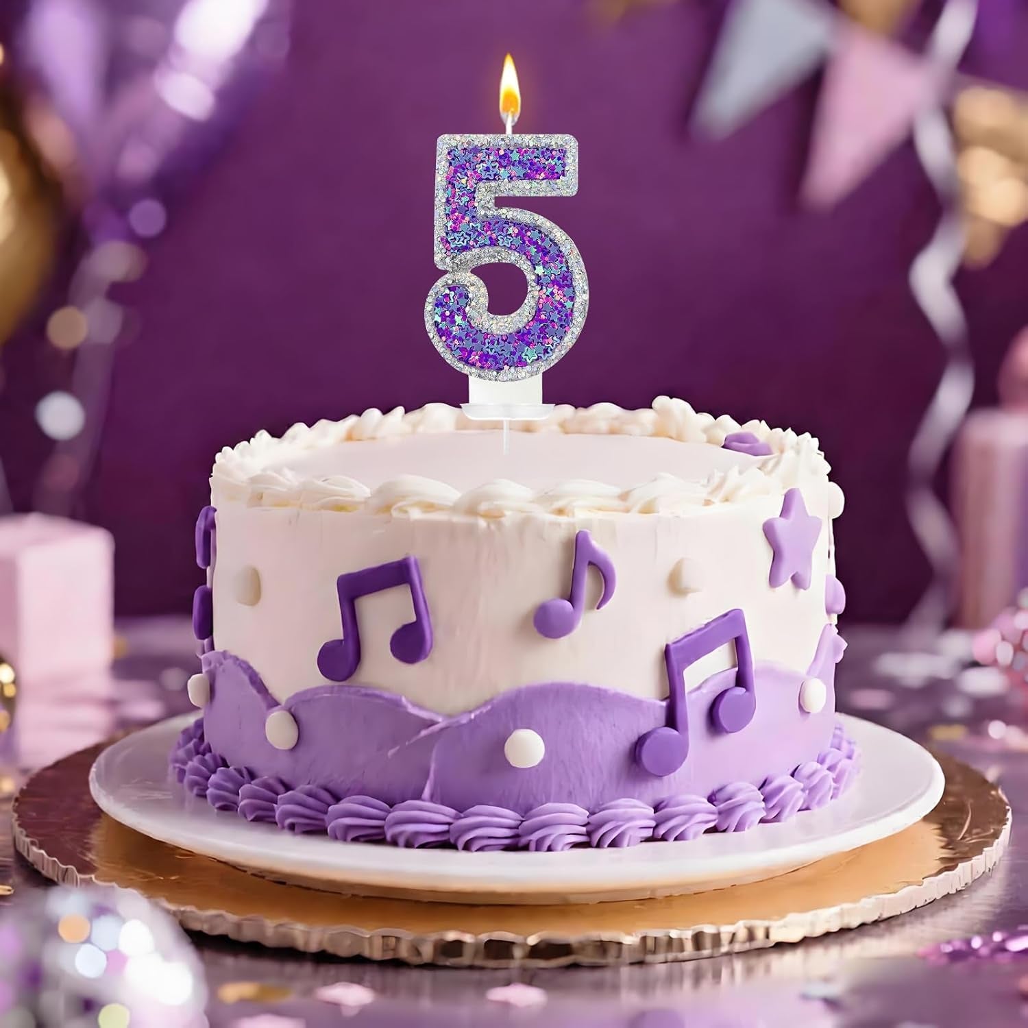 k-pop-number-5-birthday-candle-star-glitter-filled-number-candle-purple-silver-fantasy-cake-topper-for-birthday-party-decoration