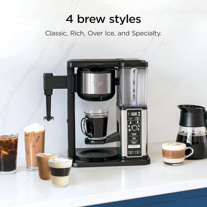 Ninja Coffee Maker, 10-Cup Carafe, Fold-Away Frother, Black, CM401 | Permanent Filter & Removable, Dishwasher Safe Reservoir, 6 Brew Styles, 8 Cup to Travel Mug to Pot Sizes4