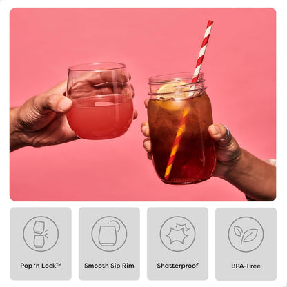 POP 14Oz Vino SET of 12, Recyclable, Unbreakable & Crystal Clear Plastic Wine Glasses, 12 Count (Pack of 1)3