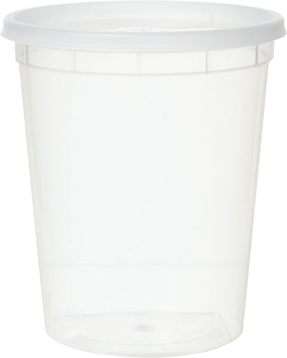 Plastic Soup Food Container with Lids (12), 32 Oz, 12 Pack, Clear1