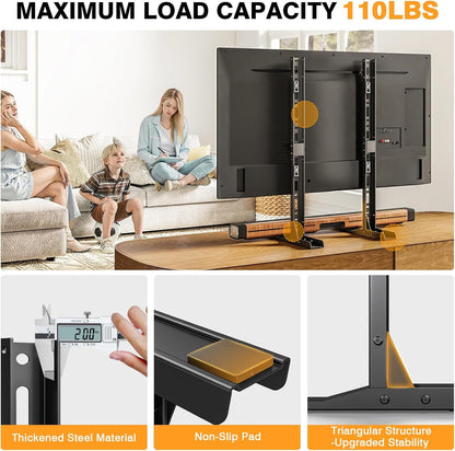 TAVR Universal Table Top TV Stand Mount, TV Legs for Most 20-75 Inch Tvs | Replacement TV Feet with Great Load-Bearing Holds up to 110 Lbs, TV Stands Base with Cable Management, Max VESA 800X600Mm2